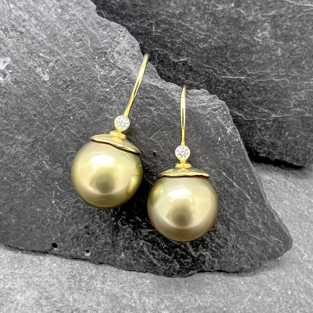 Ohrring-Tahiti-Perle-Brillant